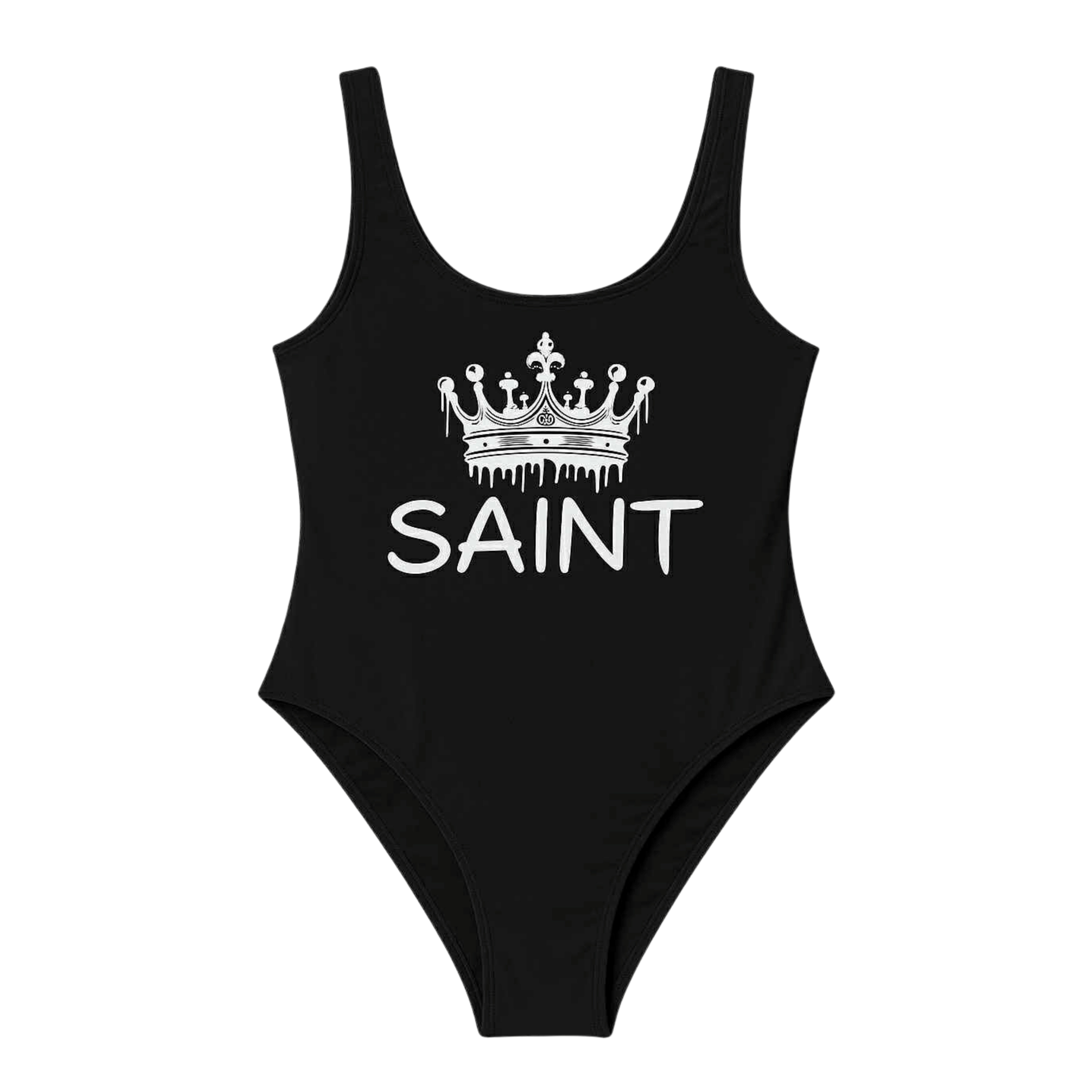 Saint Crown One-Piece Swimsuit | Black