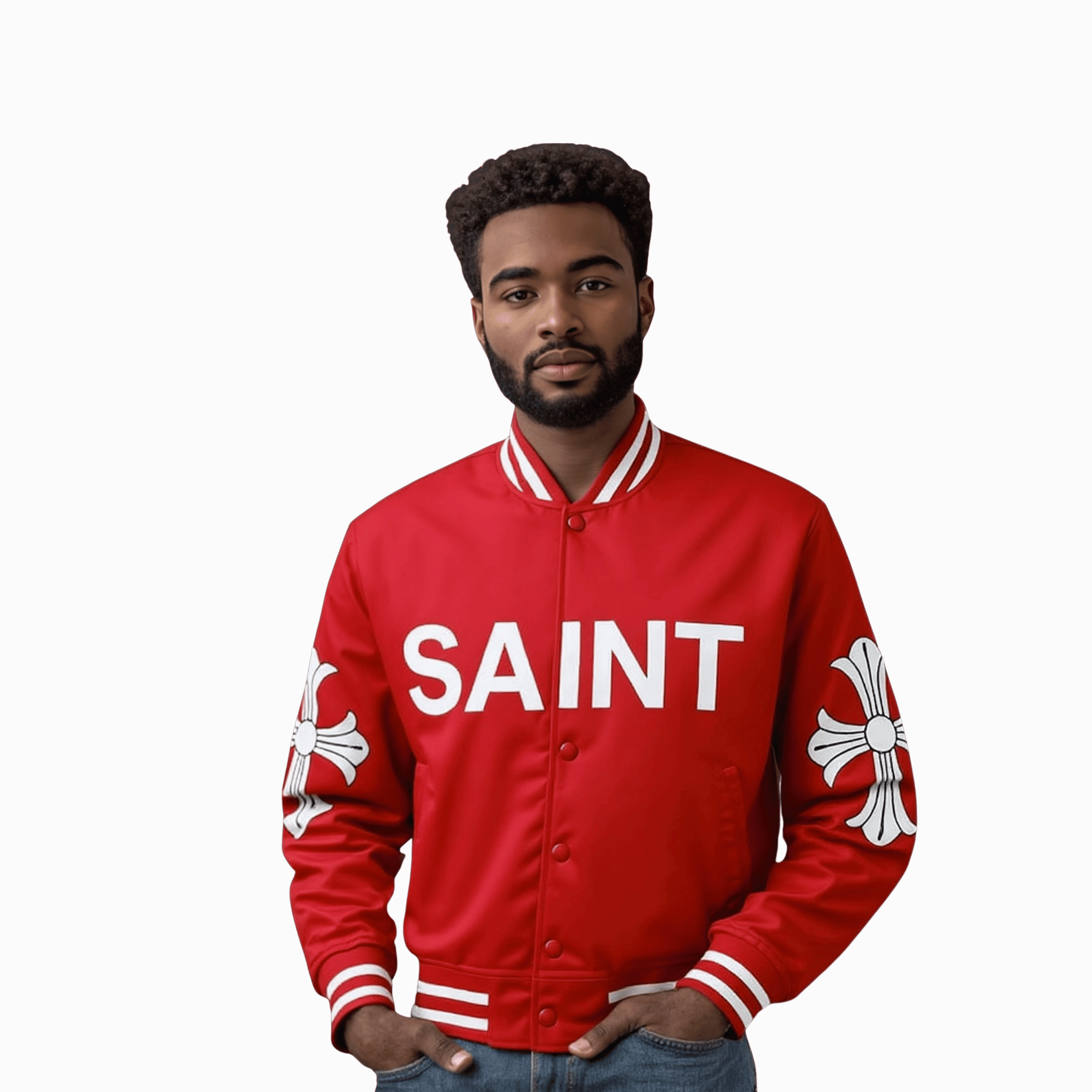 Saint Varsity Jacket | Red Edition
