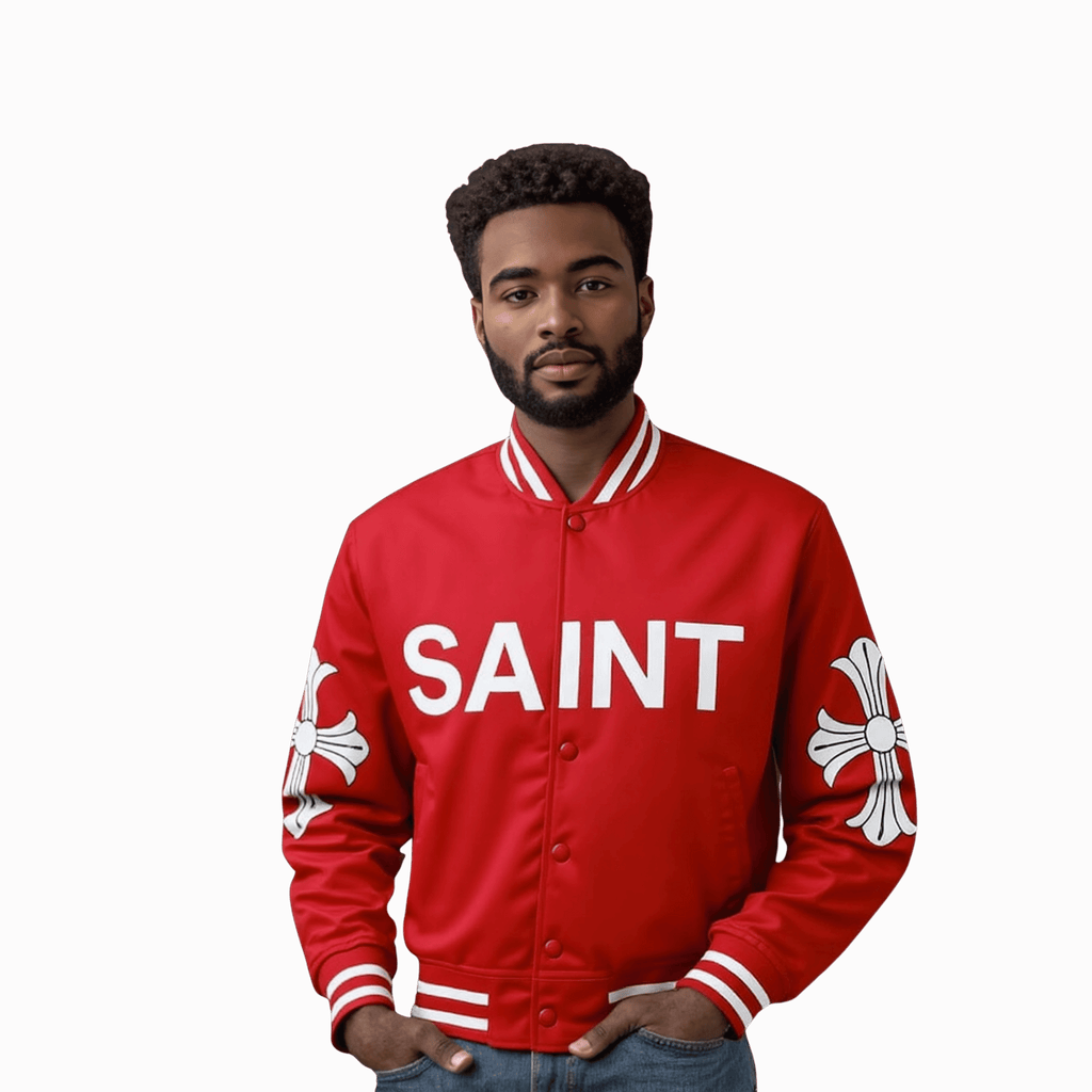 Saint Varsity Jacket | Red Edition